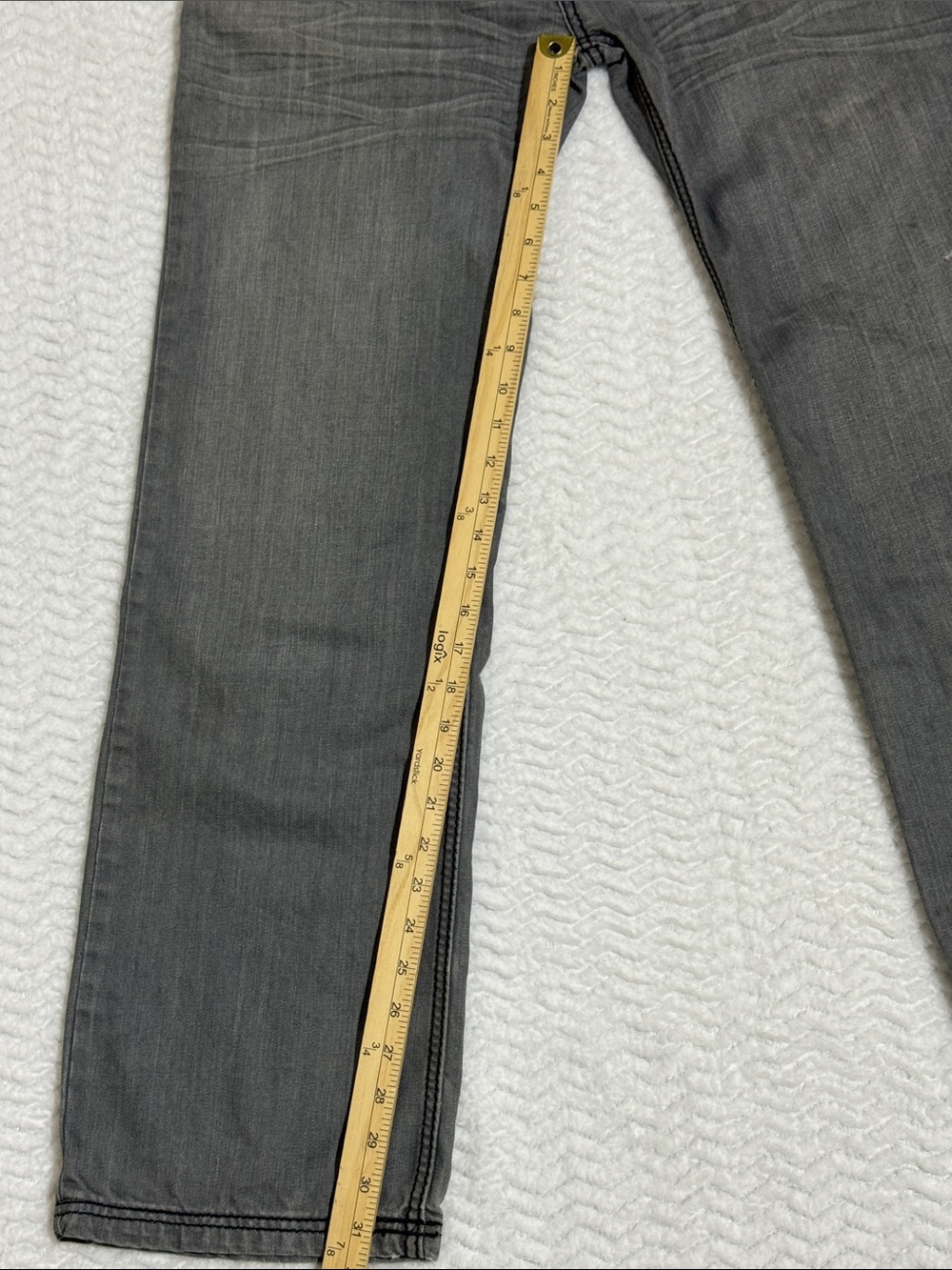 Do Denim Gray Y2K Skater Rocker Jeans Size 36/33 - Picture 5 of 14